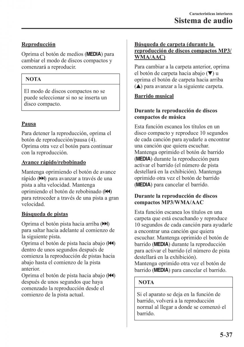 Mazda MX 5 Miata ND IV 4 manual del propietario / page 323