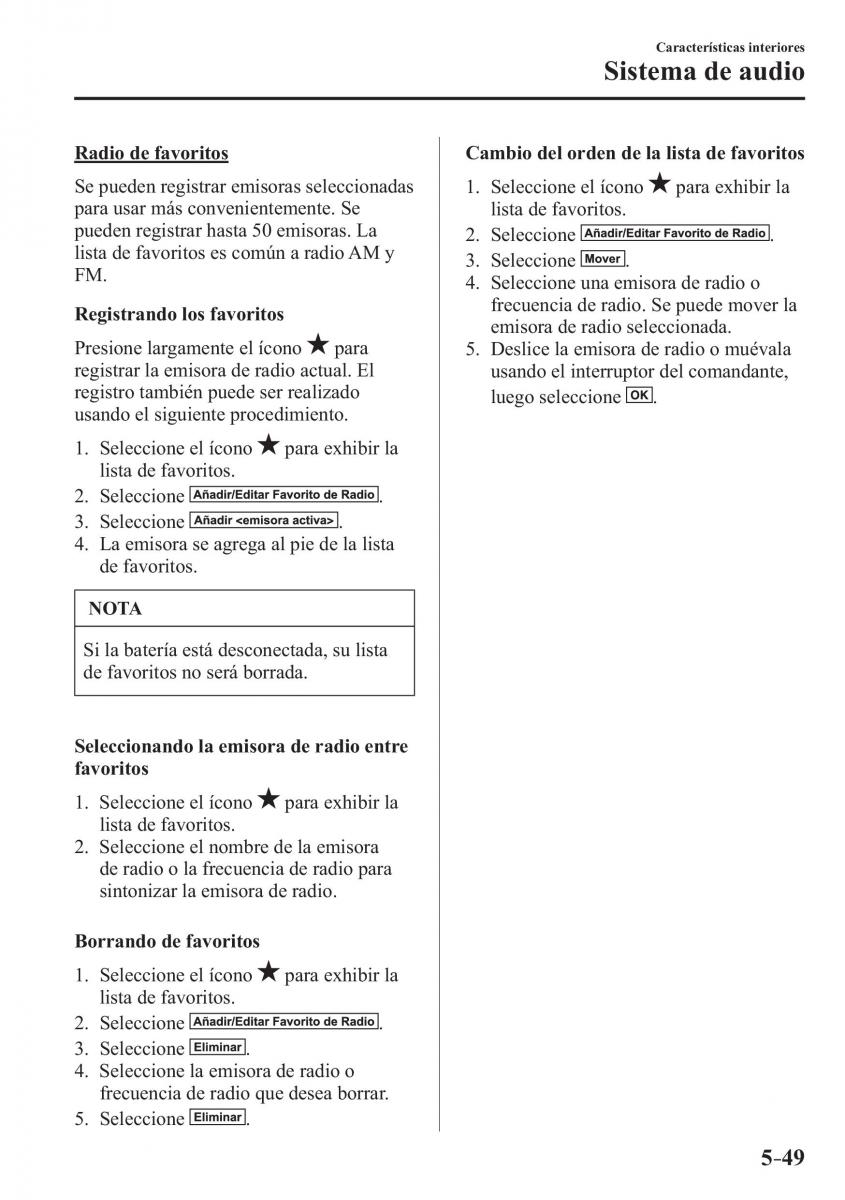 Mazda MX 5 Miata ND IV 4 manual del propietario / page 335