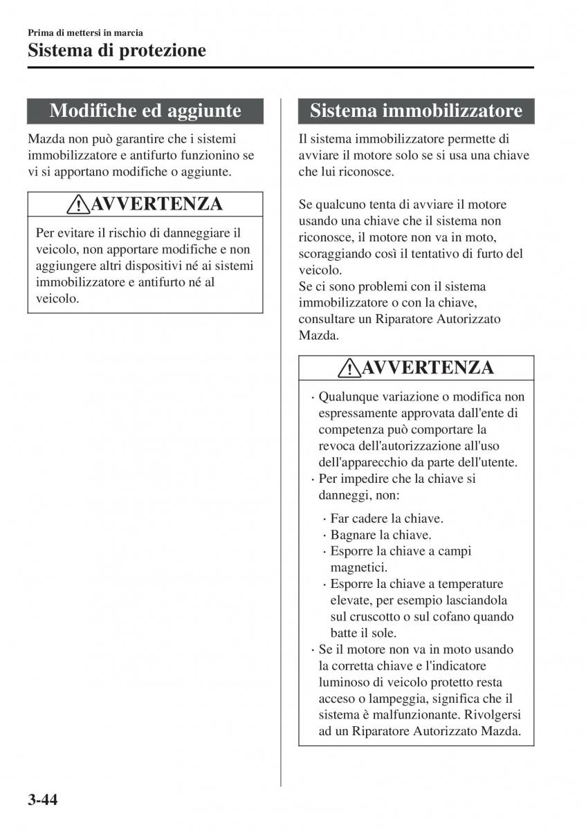 Mazda MX 5 Miata ND IV 4 manuale del proprietario / page 121