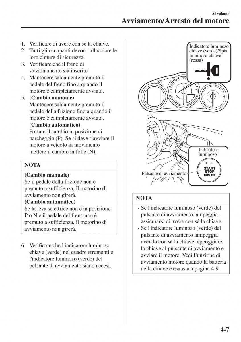 Mazda MX 5 Miata ND IV 4 manuale del proprietario / page 142