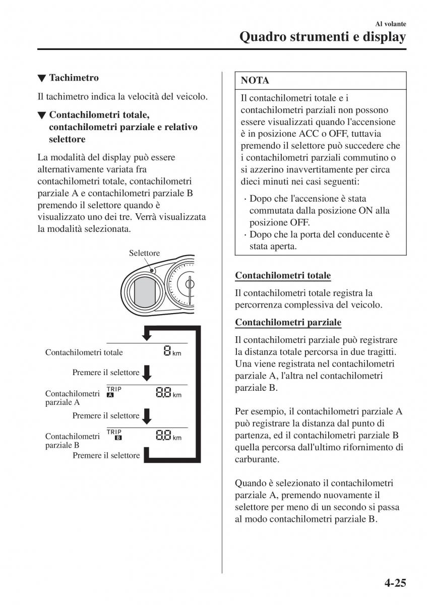 Mazda MX 5 Miata ND IV 4 manuale del proprietario / page 160