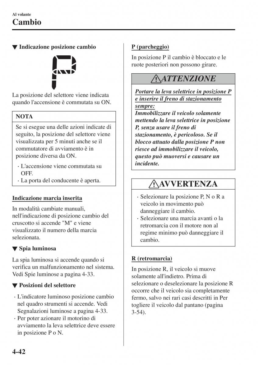 Mazda MX 5 Miata ND IV 4 manuale del proprietario / page 177