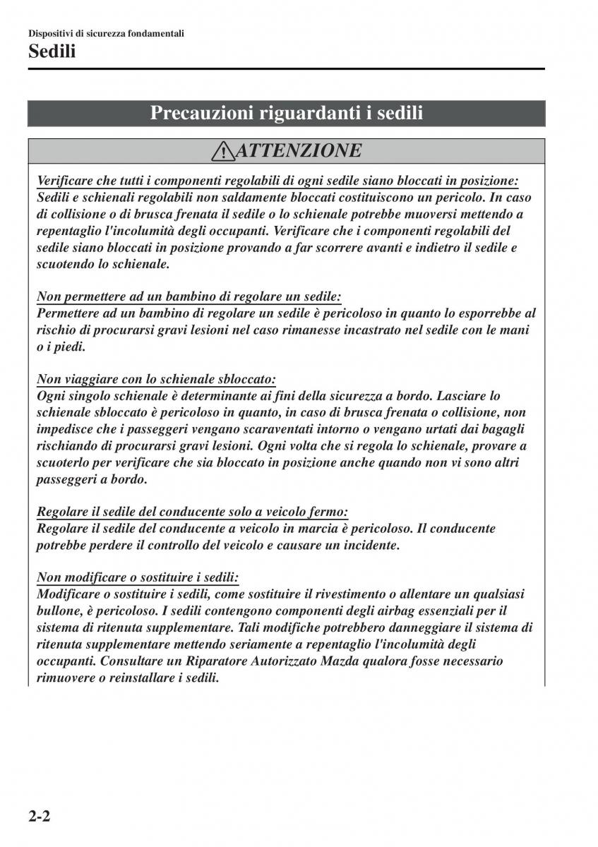 Mazda MX 5 Miata ND IV 4 manuale del proprietario / page 19