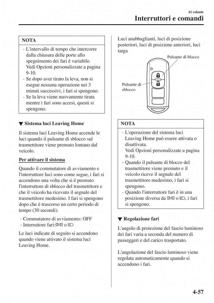 Mazda MX 5 Miata ND IV 4 manuale del proprietario / page 192