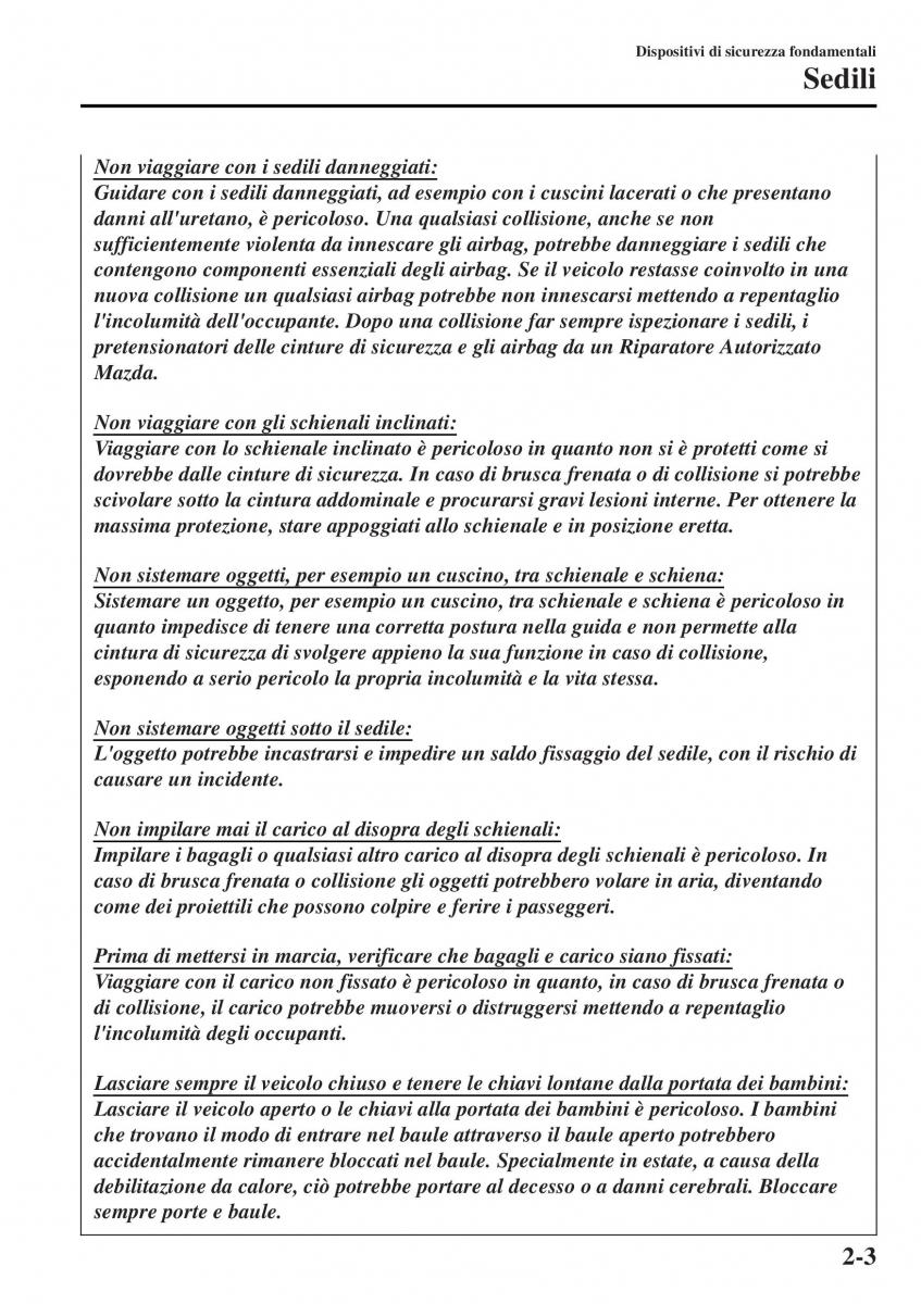 Mazda MX 5 Miata ND IV 4 manuale del proprietario / page 20