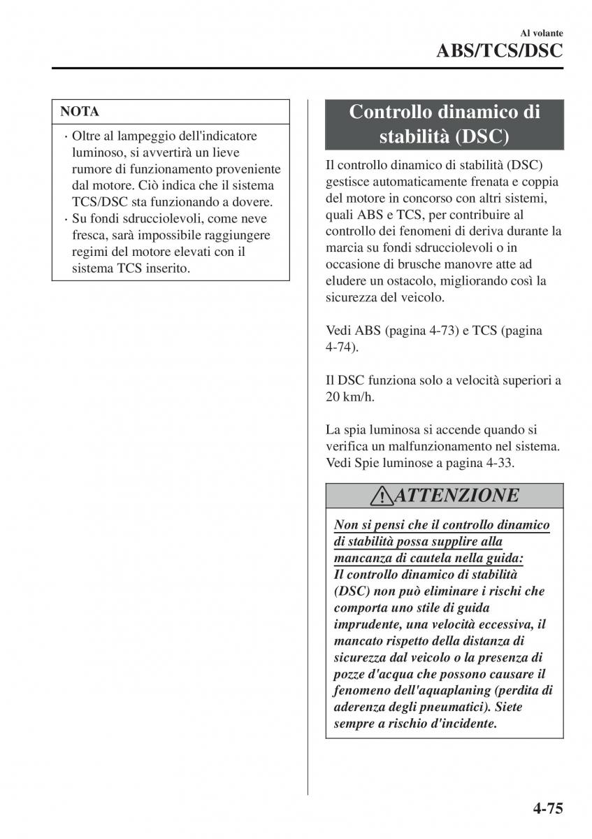 Mazda MX 5 Miata ND IV 4 manuale del proprietario / page 210