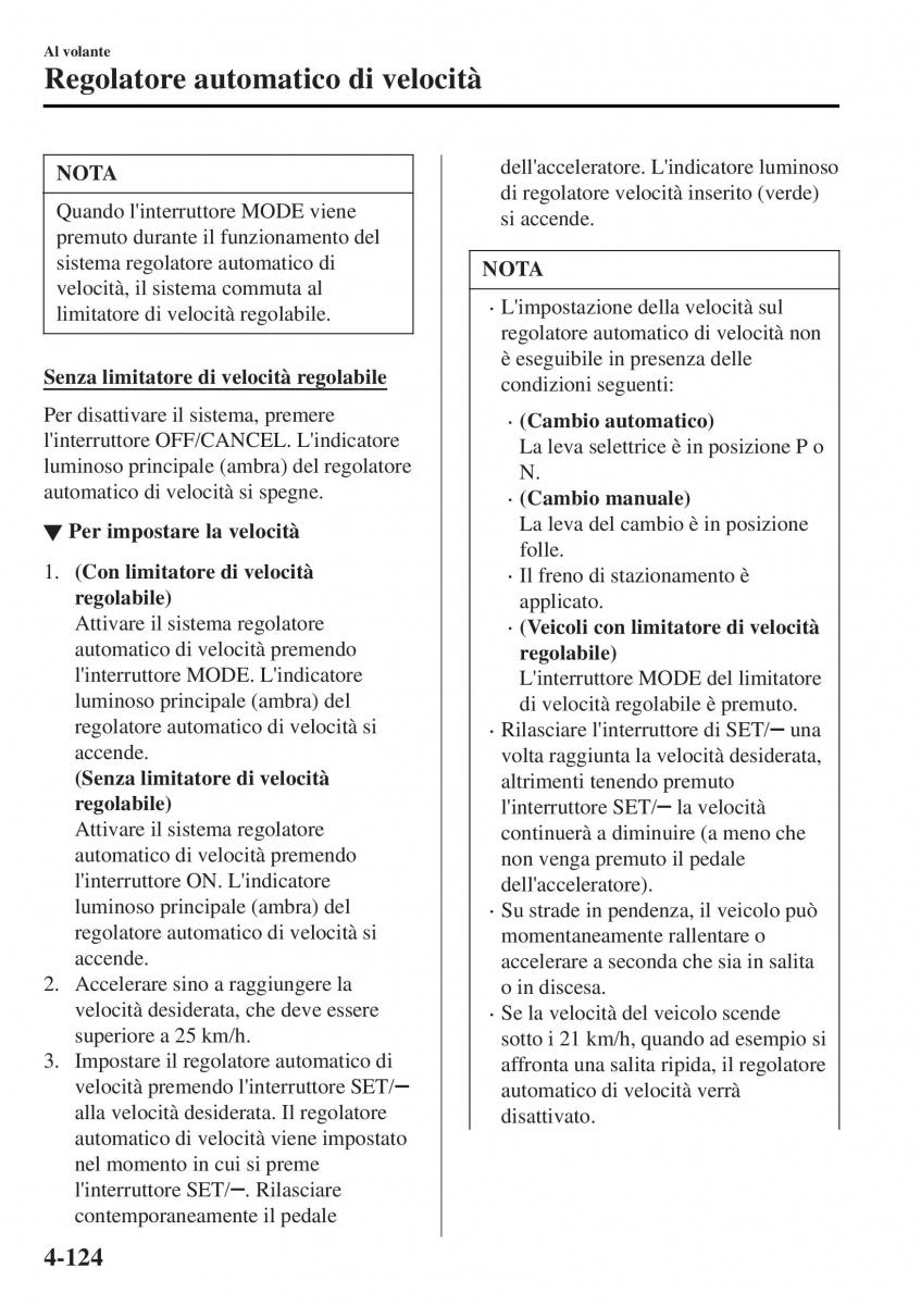 Mazda MX 5 Miata ND IV 4 manuale del proprietario / page 259