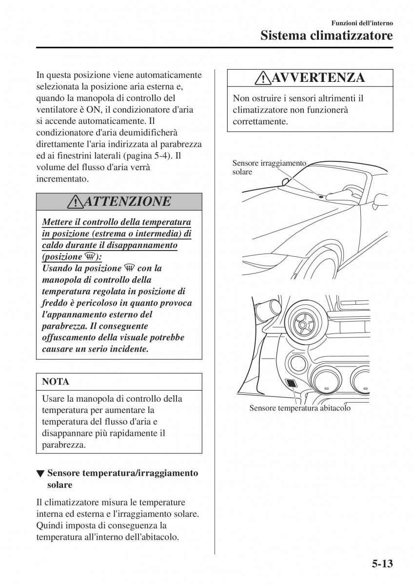 Mazda MX 5 Miata ND IV 4 manuale del proprietario / page 288