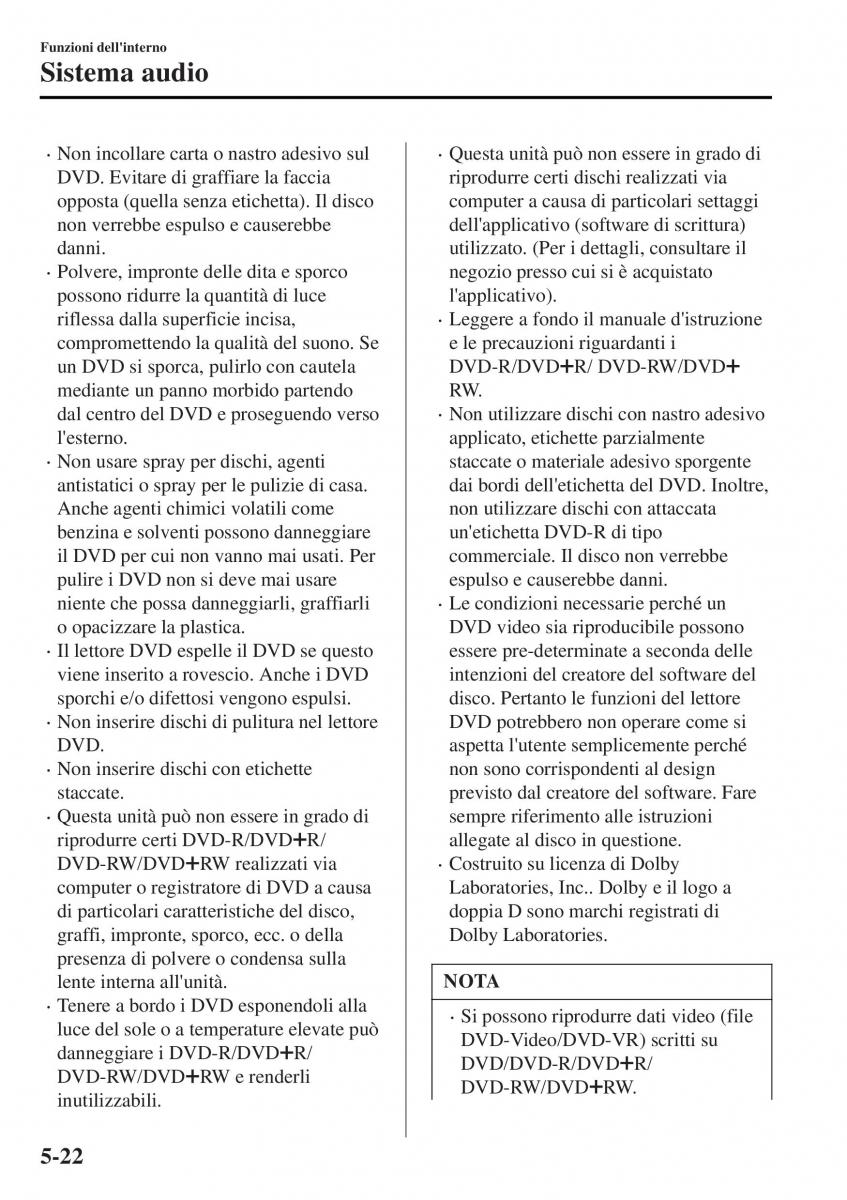 Mazda MX 5 Miata ND IV 4 manuale del proprietario / page 297