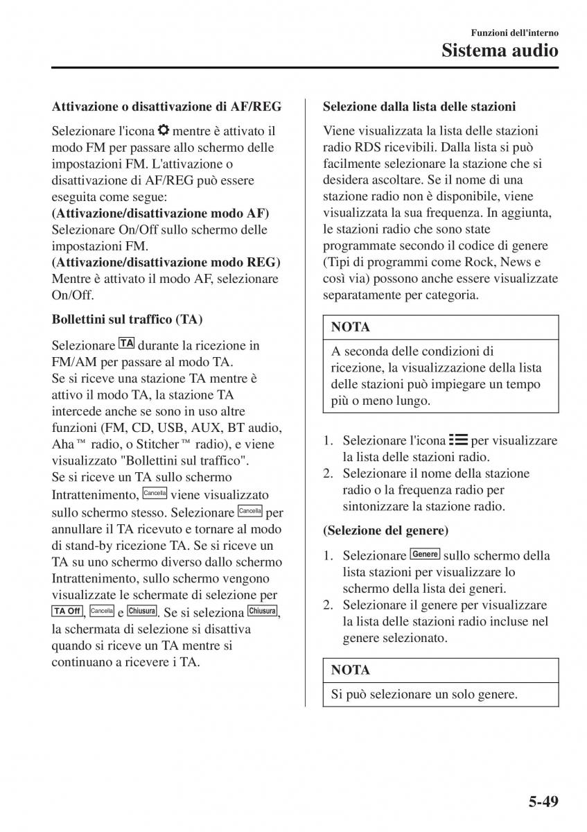 Mazda MX 5 Miata ND IV 4 manuale del proprietario / page 324