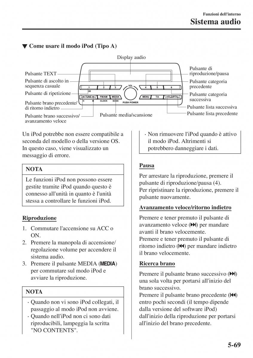 Mazda MX 5 Miata ND IV 4 manuale del proprietario / page 344