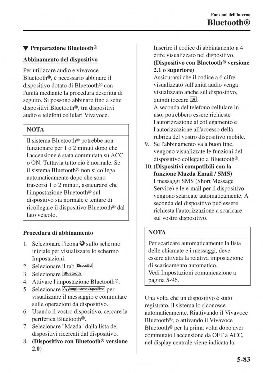 Mazda MX 5 Miata ND IV 4 manuale del proprietario / page 358