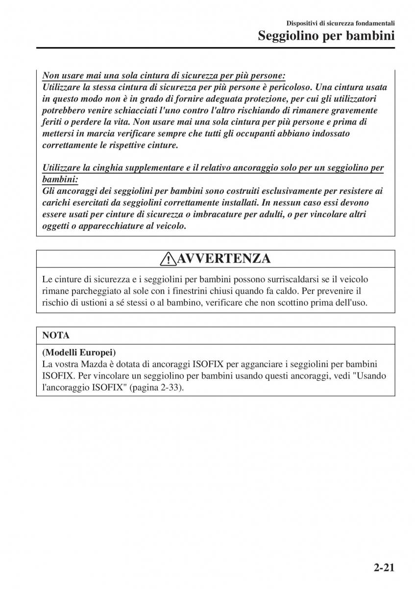 Mazda MX 5 Miata ND IV 4 manuale del proprietario / page 38