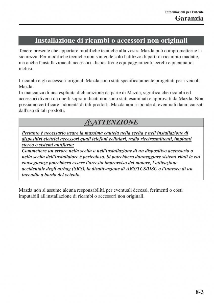 Mazda MX 5 Miata ND IV 4 manuale del proprietario / page 520