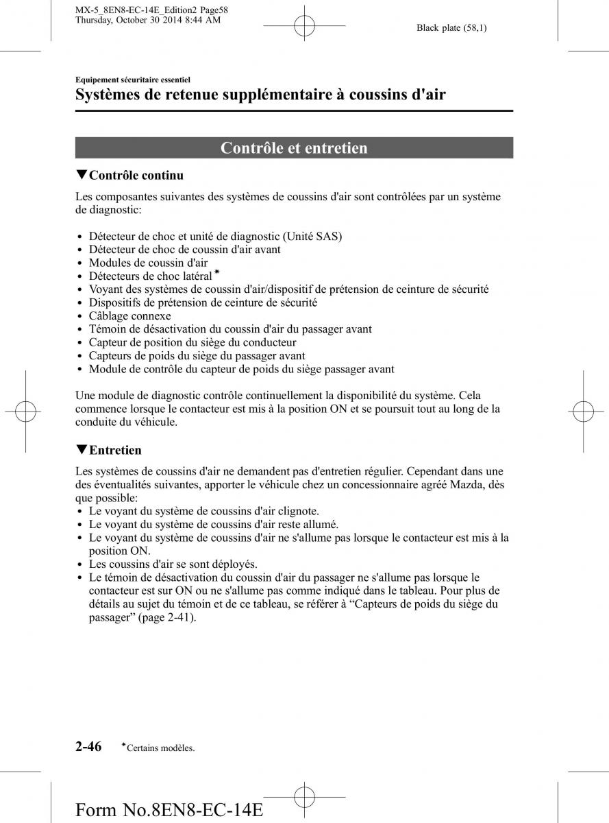 Mazda MX 5 Miata ND IV 4 manuel du proprietaire / page 58