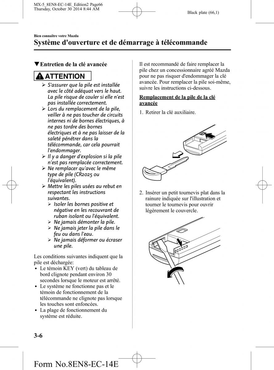 Mazda MX 5 Miata ND IV 4 manuel du proprietaire / page 66