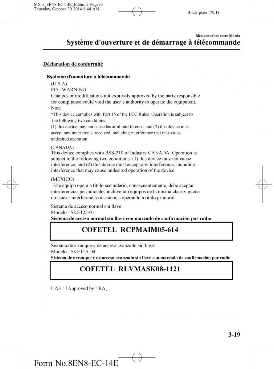 Mazda MX 5 Miata ND IV 4 manuel du proprietaire / page 79