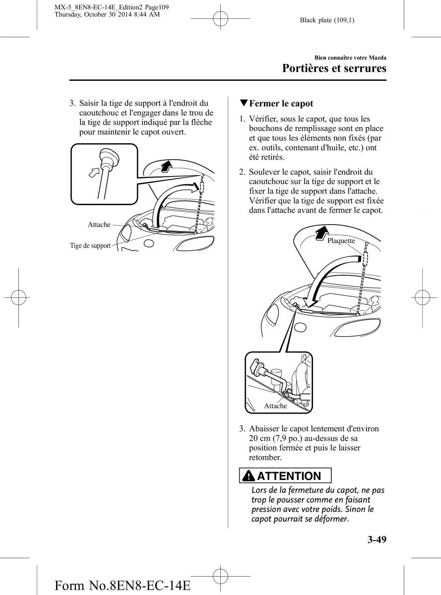 Mazda MX 5 Miata ND IV 4 manuel du proprietaire / page 109