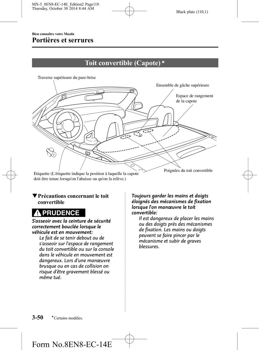 Mazda MX 5 Miata ND IV 4 manuel du proprietaire / page 110