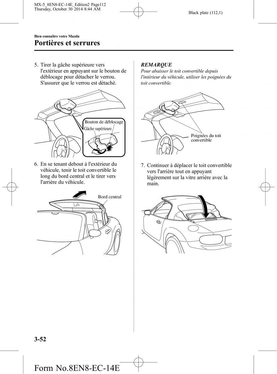 Mazda MX 5 Miata ND IV 4 manuel du proprietaire / page 112