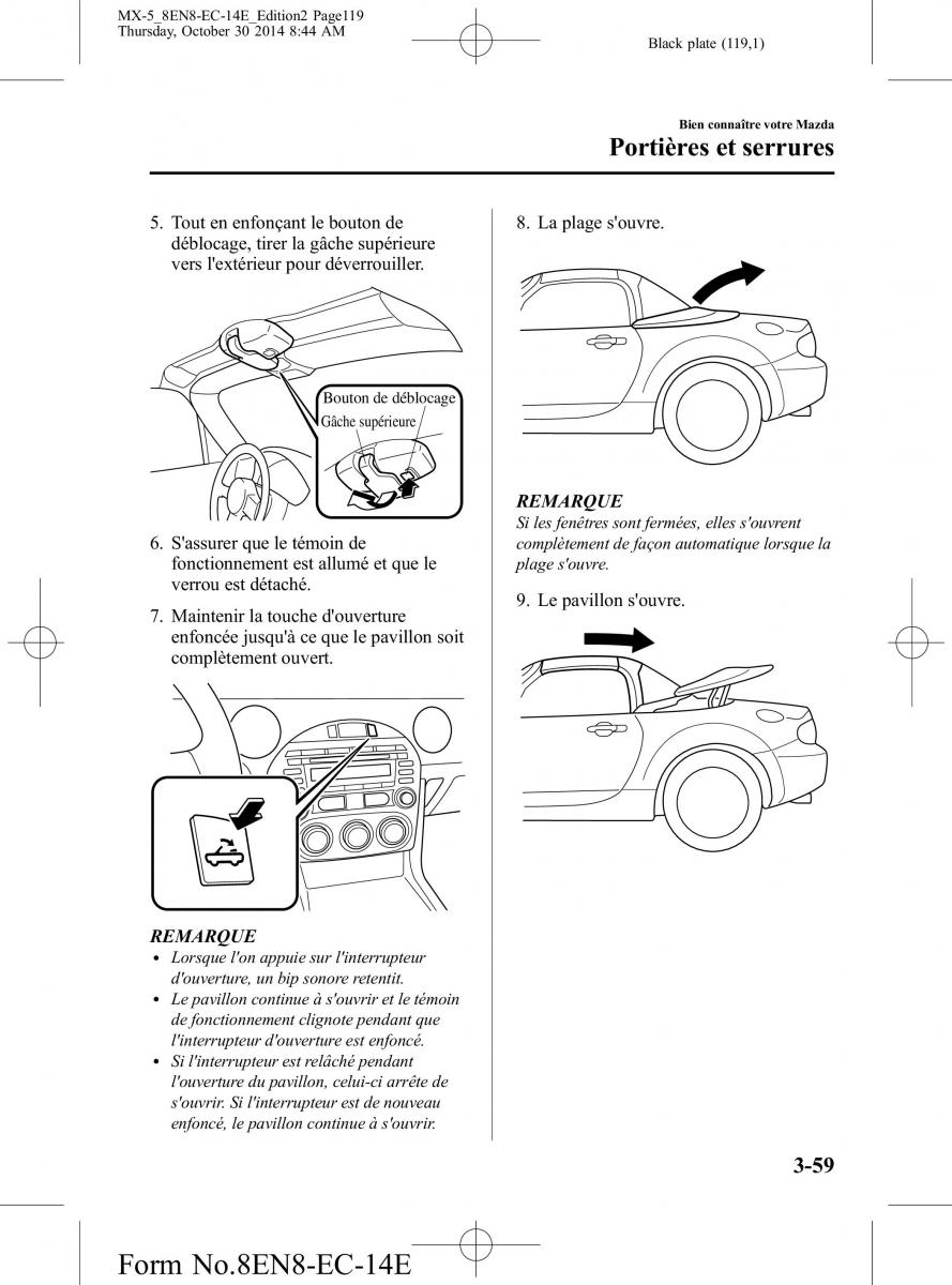 Mazda MX 5 Miata ND IV 4 manuel du proprietaire / page 119