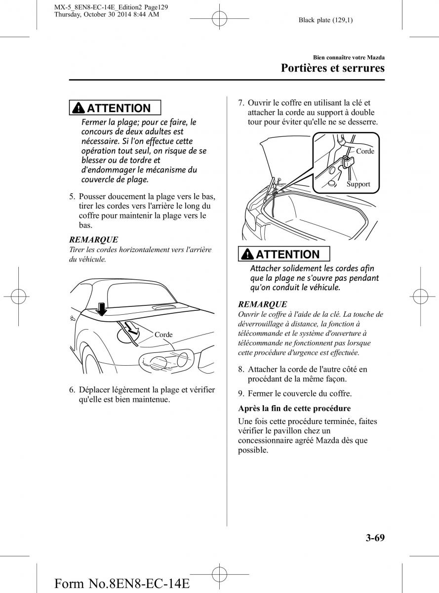 Mazda MX 5 Miata ND IV 4 manuel du proprietaire / page 129