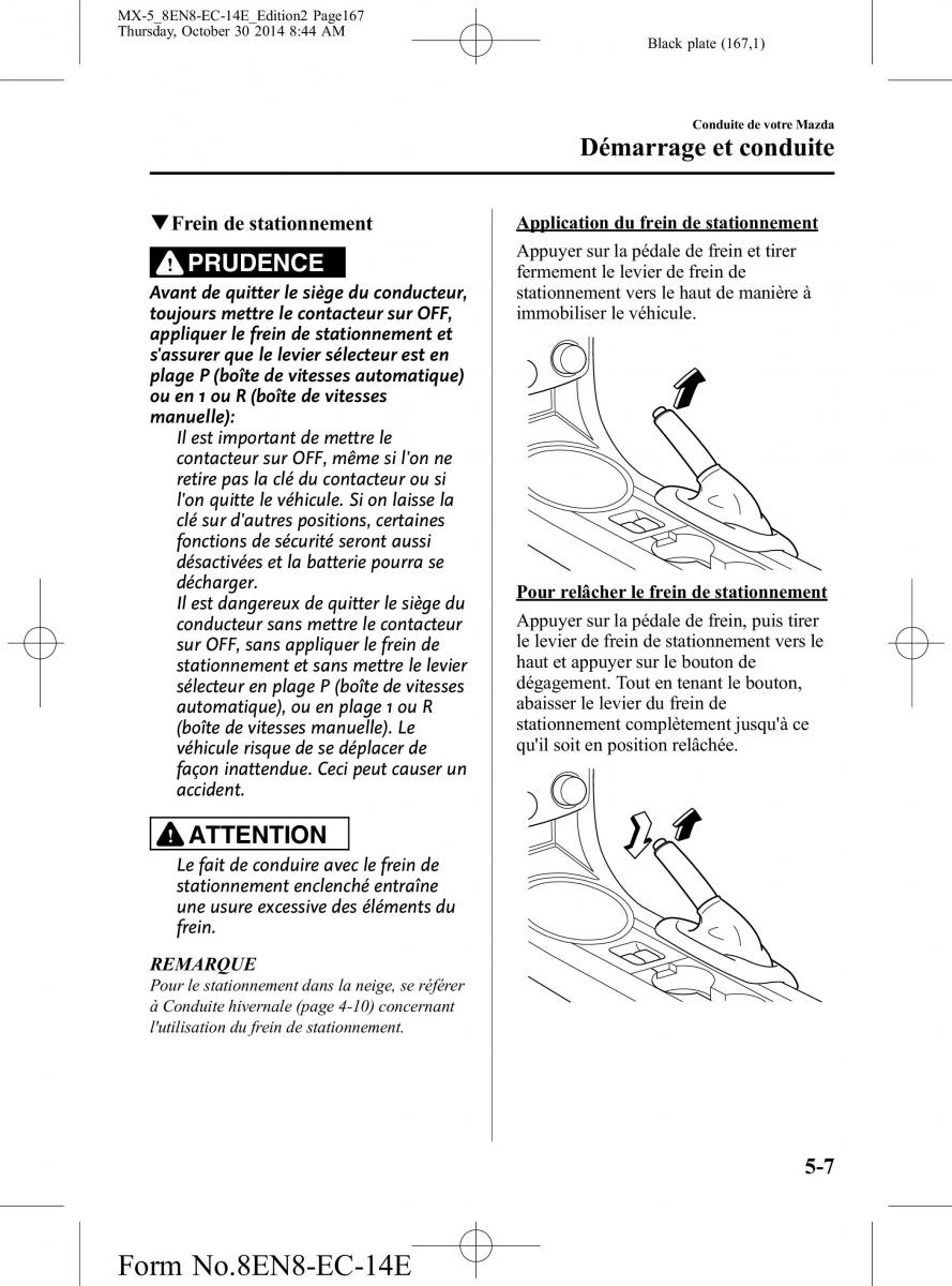 Mazda MX 5 Miata ND IV 4 manuel du proprietaire / page 167