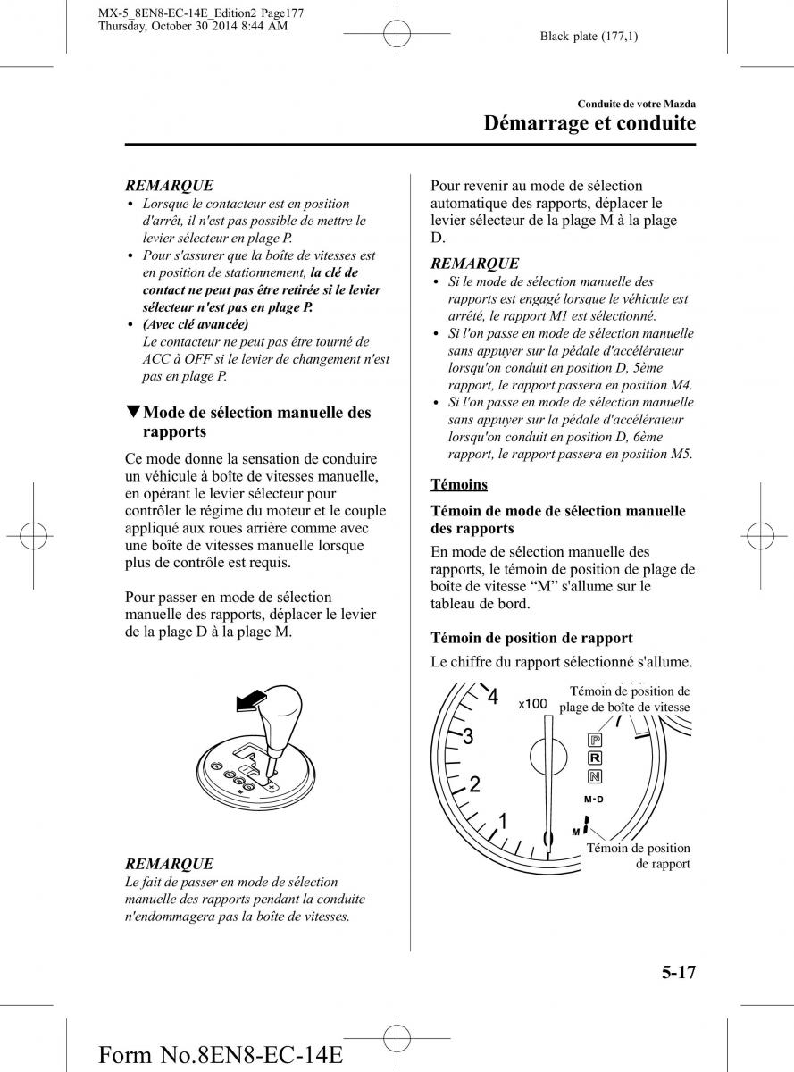 Mazda MX 5 Miata ND IV 4 manuel du proprietaire / page 177