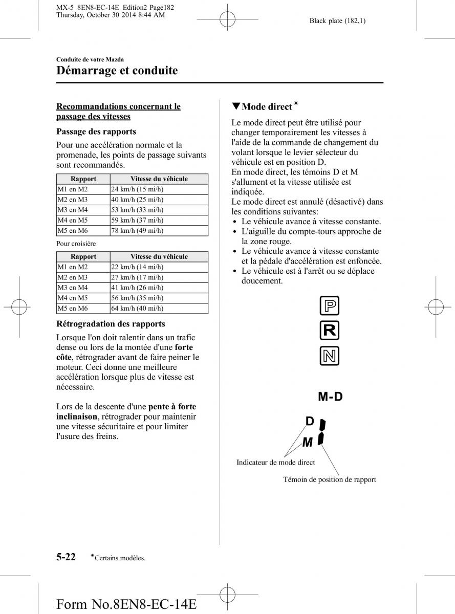 Mazda MX 5 Miata ND IV 4 manuel du proprietaire / page 182