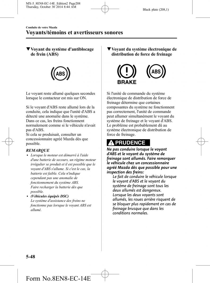 Mazda MX 5 Miata ND IV 4 manuel du proprietaire / page 208