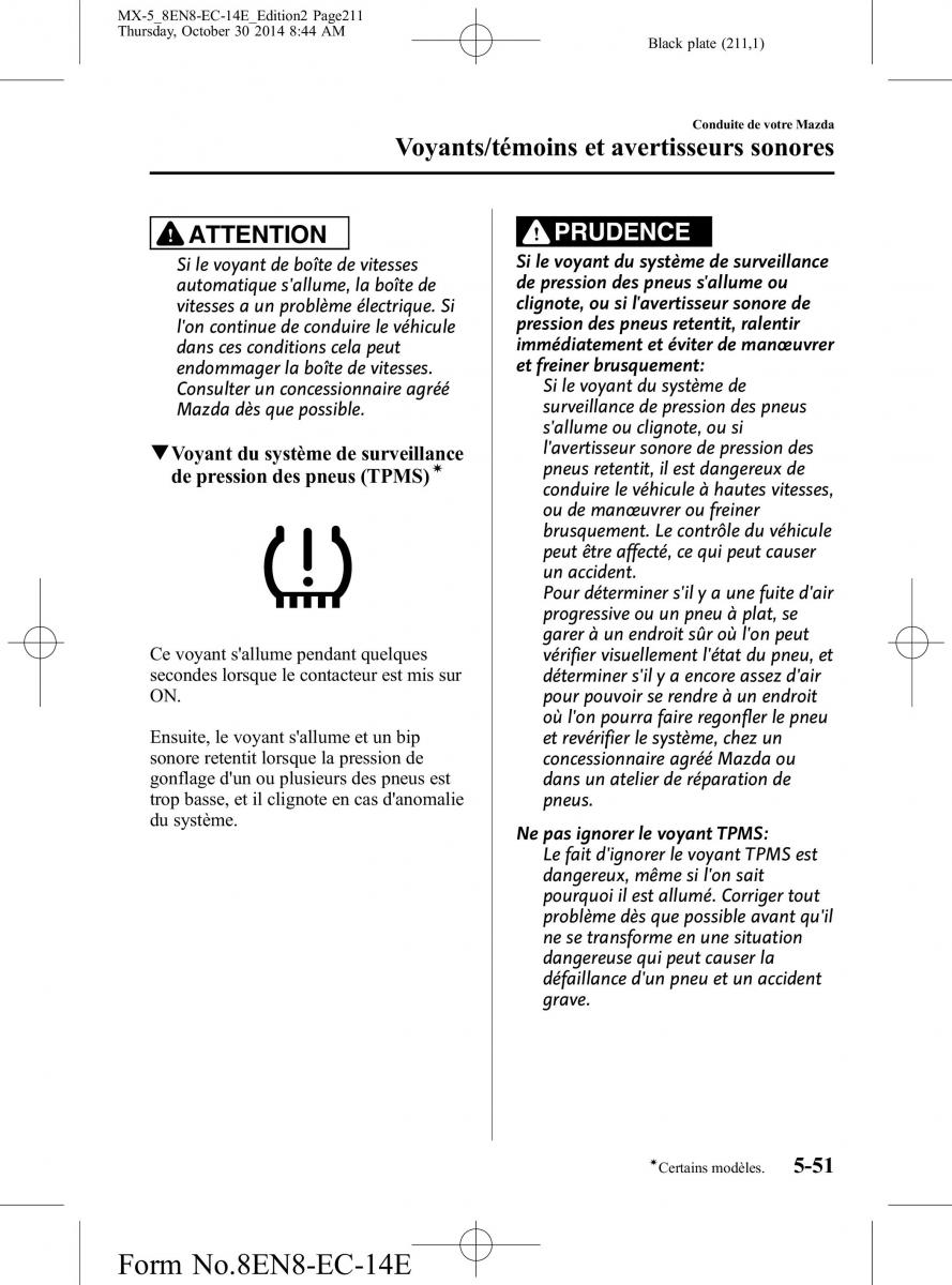 Mazda MX 5 Miata ND IV 4 manuel du proprietaire / page 211