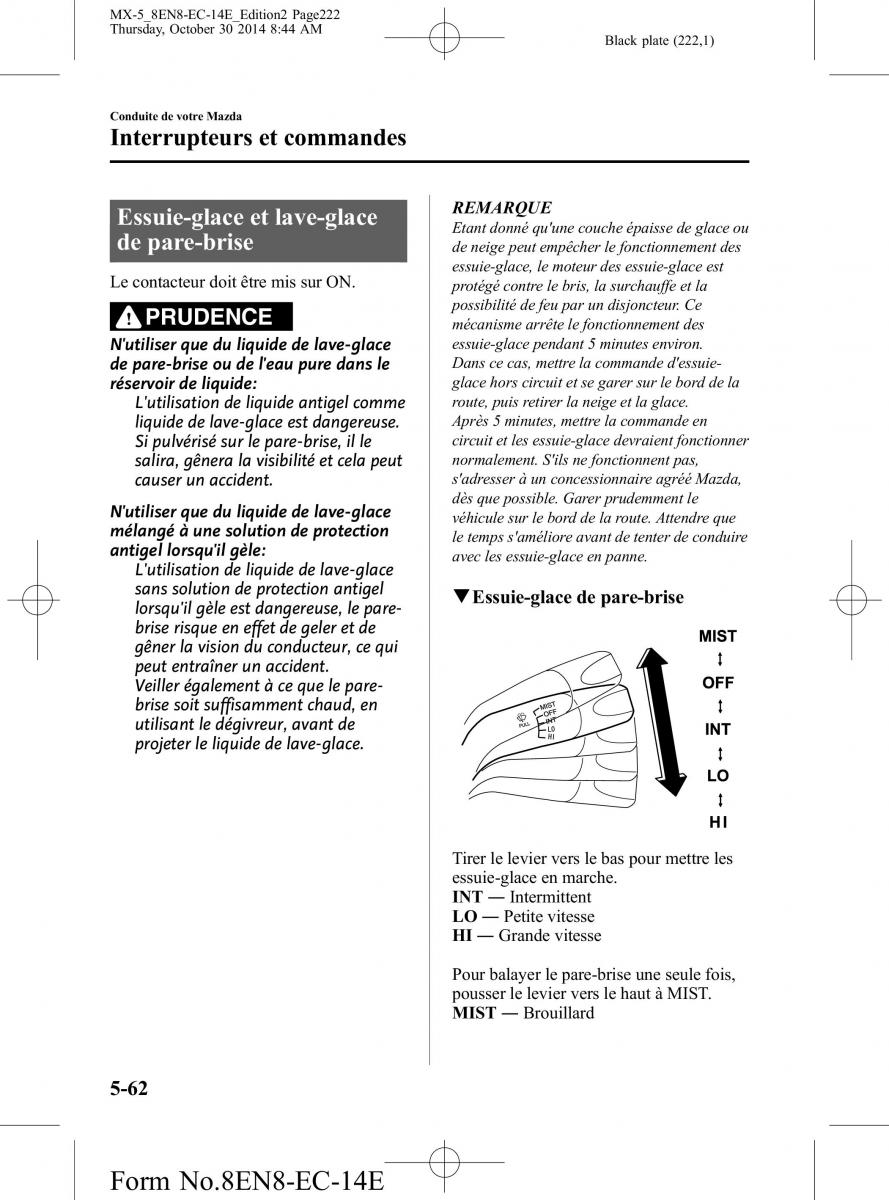 Mazda MX 5 Miata ND IV 4 manuel du proprietaire / page 222