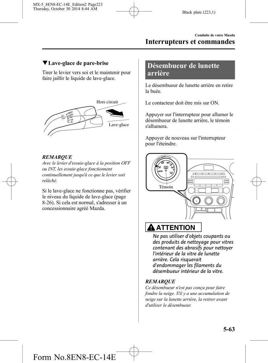 Mazda MX 5 Miata ND IV 4 manuel du proprietaire / page 223