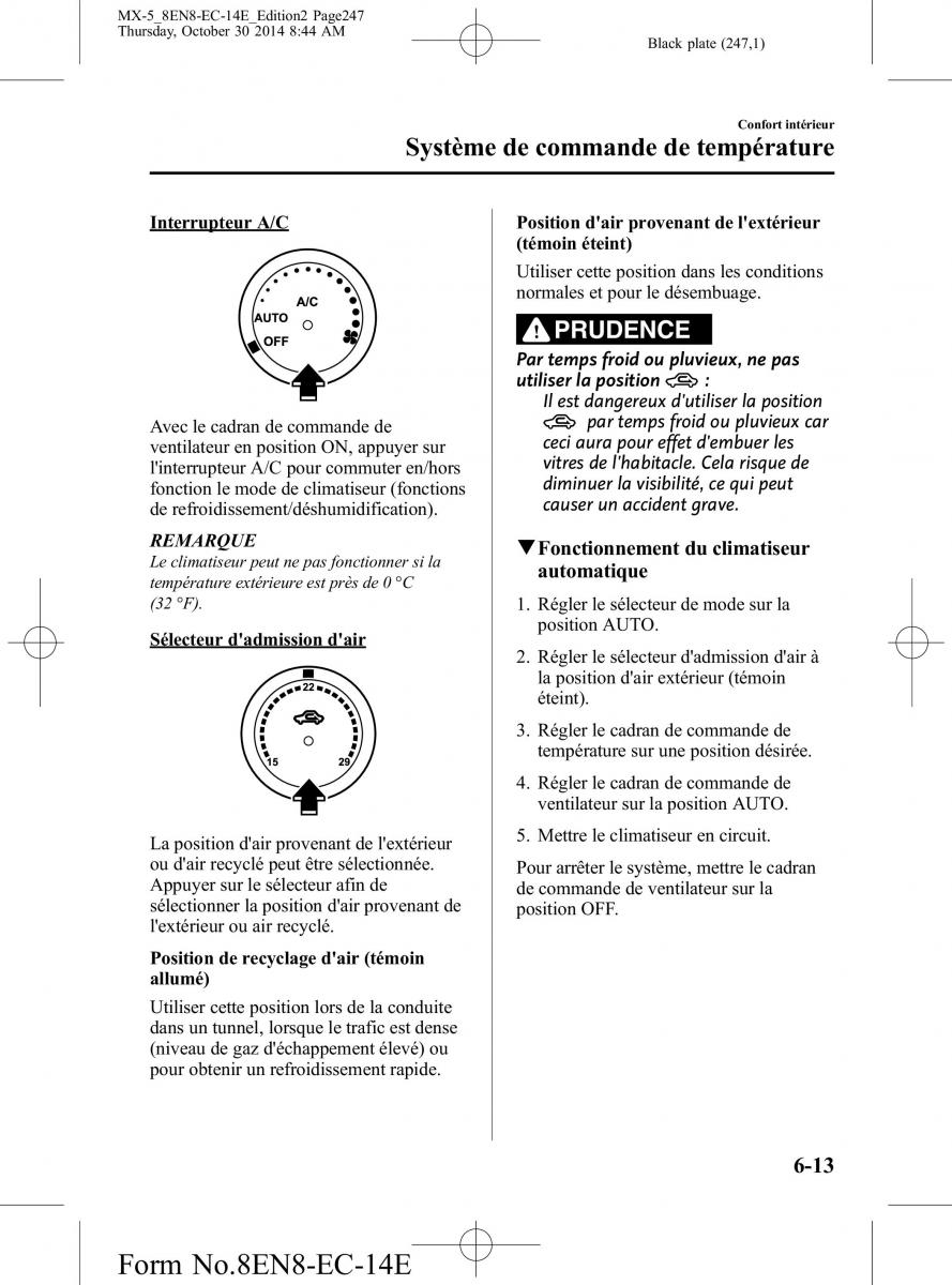 Mazda MX 5 Miata ND IV 4 manuel du proprietaire / page 247