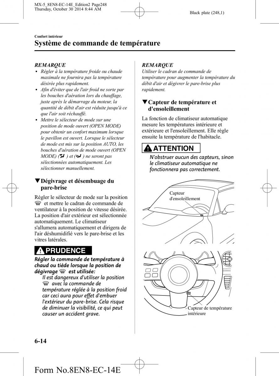 Mazda MX 5 Miata ND IV 4 manuel du proprietaire / page 248