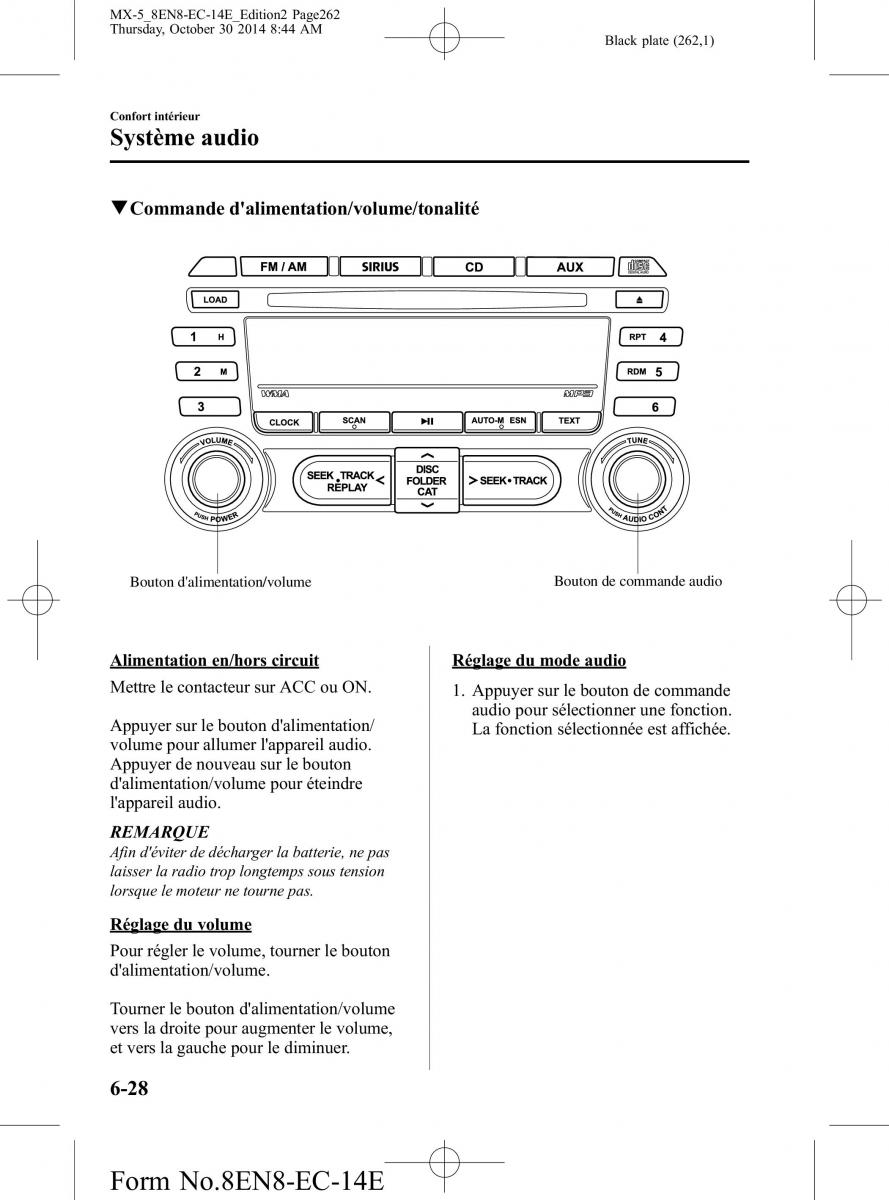 Mazda MX 5 Miata ND IV 4 manuel du proprietaire / page 262