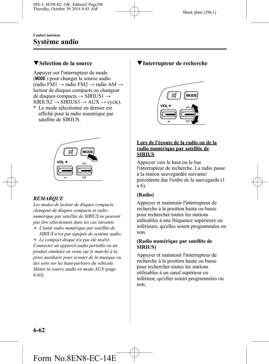 Mazda MX 5 Miata ND IV 4 manuel du proprietaire / page 296