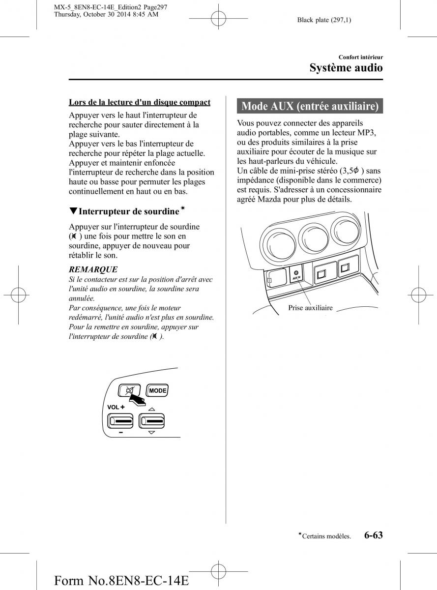 Mazda MX 5 Miata ND IV 4 manuel du proprietaire / page 297