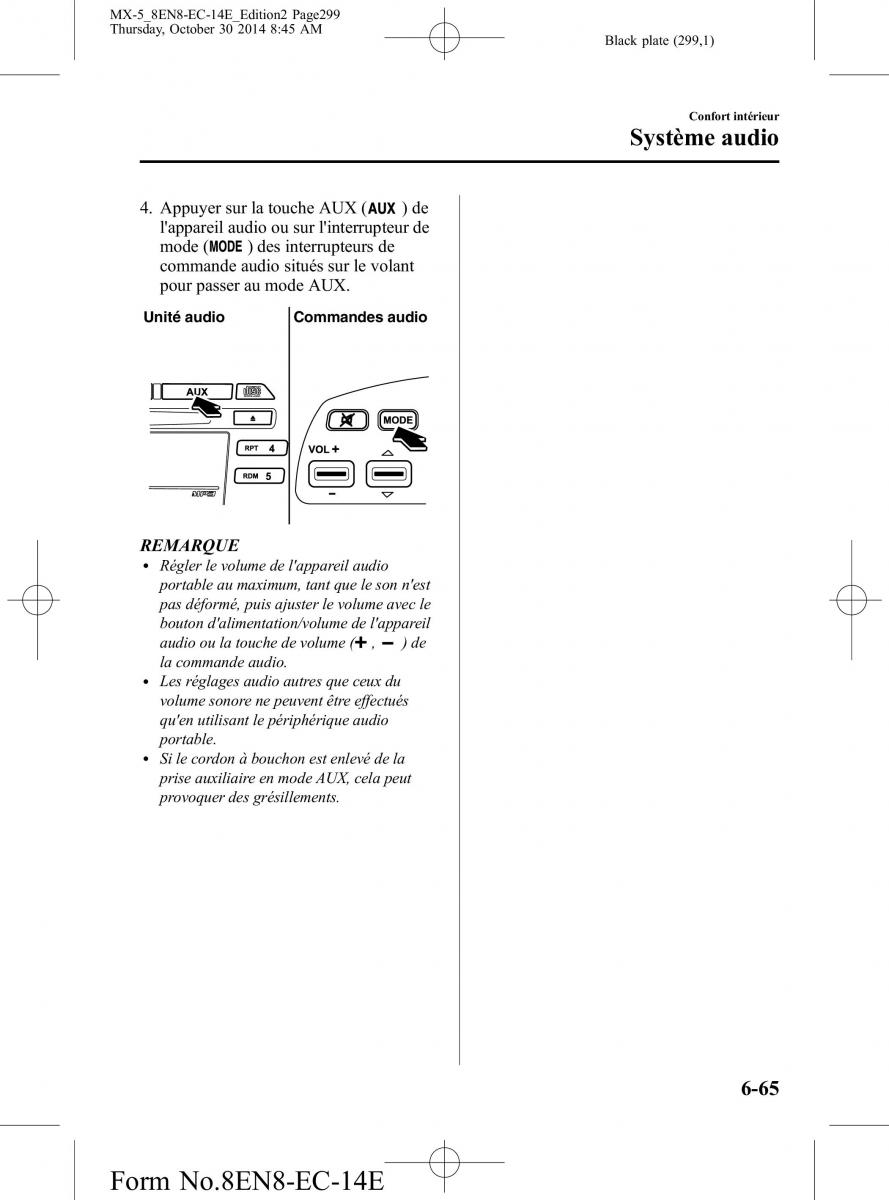 Mazda MX 5 Miata ND IV 4 manuel du proprietaire / page 299