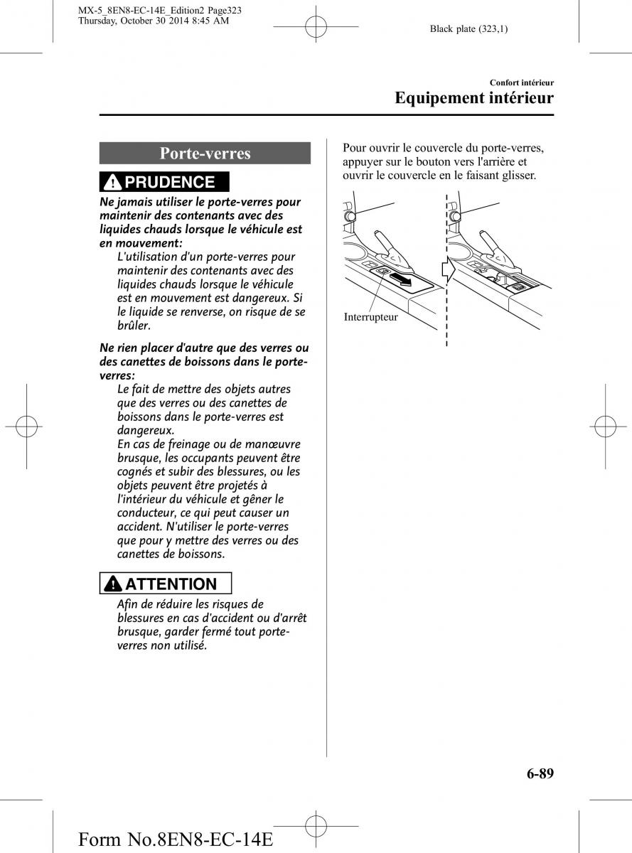 Mazda MX 5 Miata ND IV 4 manuel du proprietaire / page 323