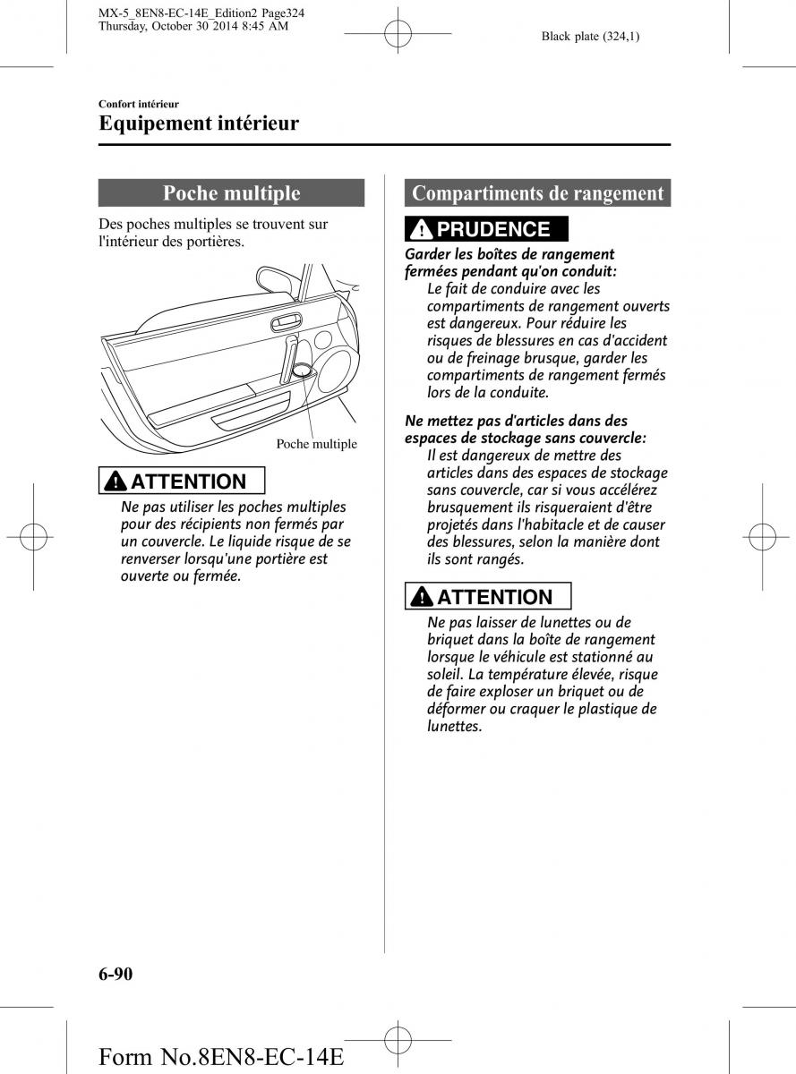 Mazda MX 5 Miata ND IV 4 manuel du proprietaire / page 324