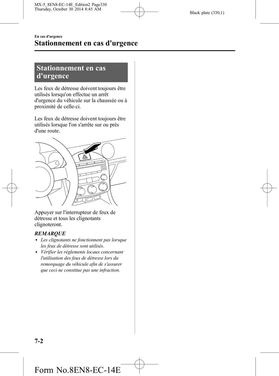 Mazda MX 5 Miata ND IV 4 manuel du proprietaire / page 330