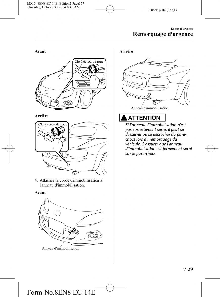 Mazda MX 5 Miata ND IV 4 manuel du proprietaire / page 357