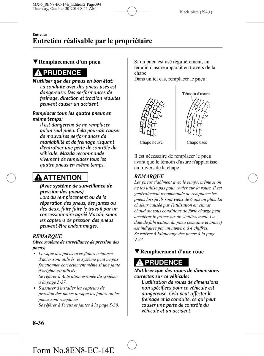 Mazda MX 5 Miata ND IV 4 manuel du proprietaire / page 394