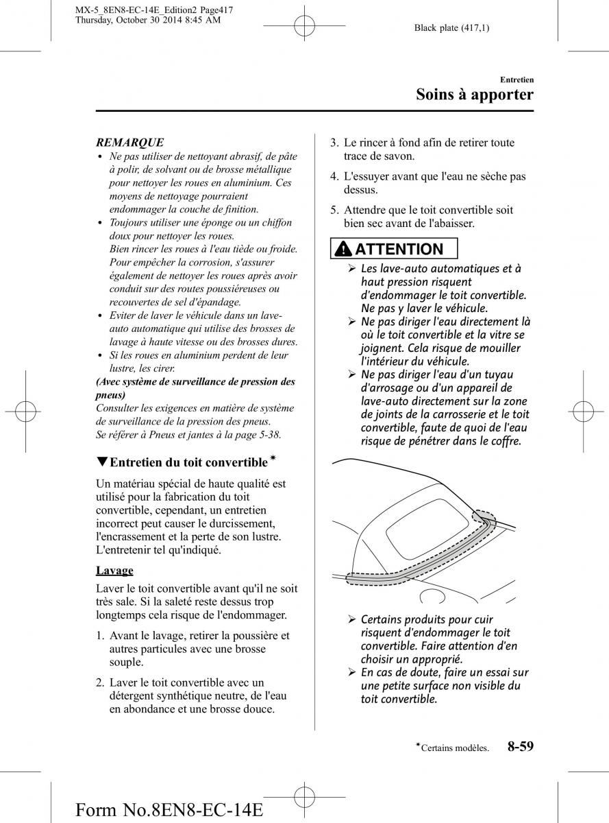 Mazda MX 5 Miata ND IV 4 manuel du proprietaire / page 417