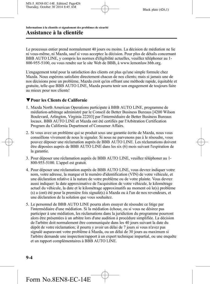 Mazda MX 5 Miata ND IV 4 manuel du proprietaire / page 426