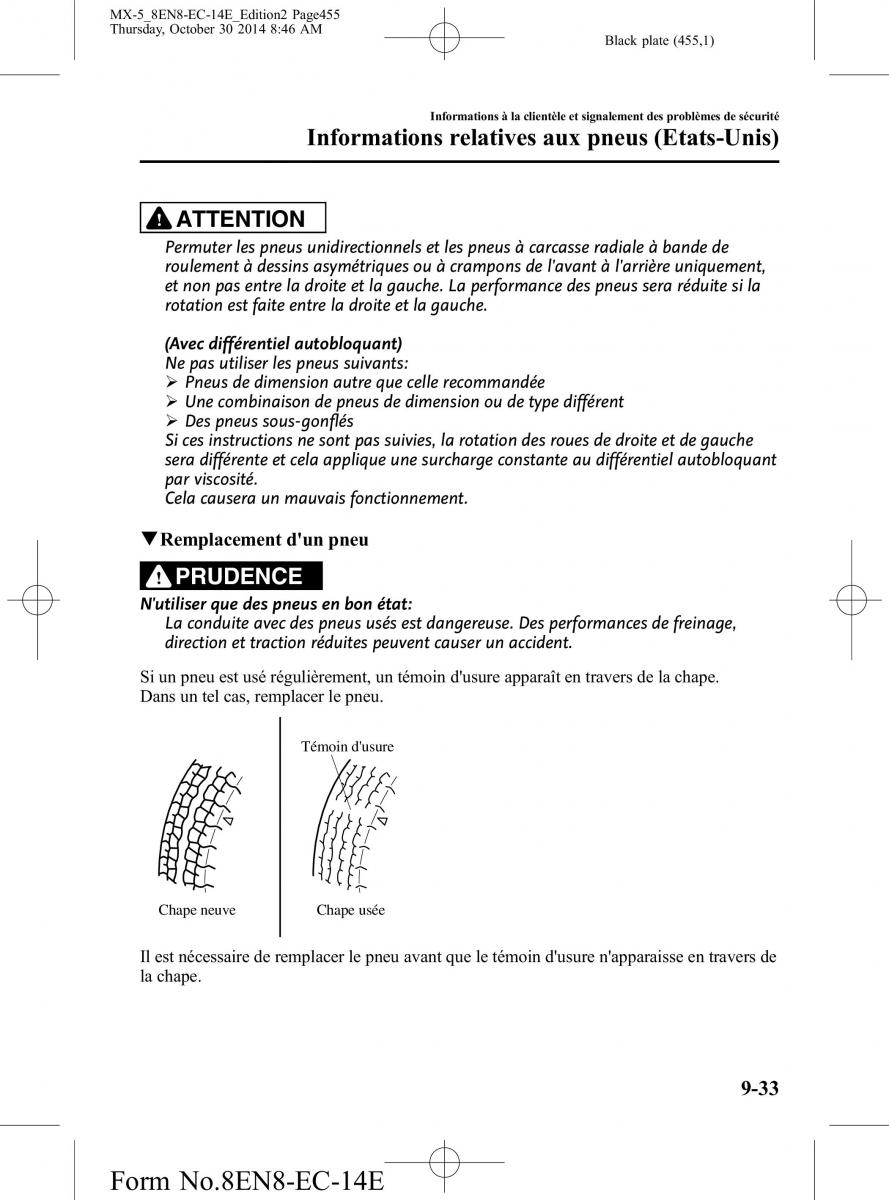 Mazda MX 5 Miata ND IV 4 manuel du proprietaire / page 455