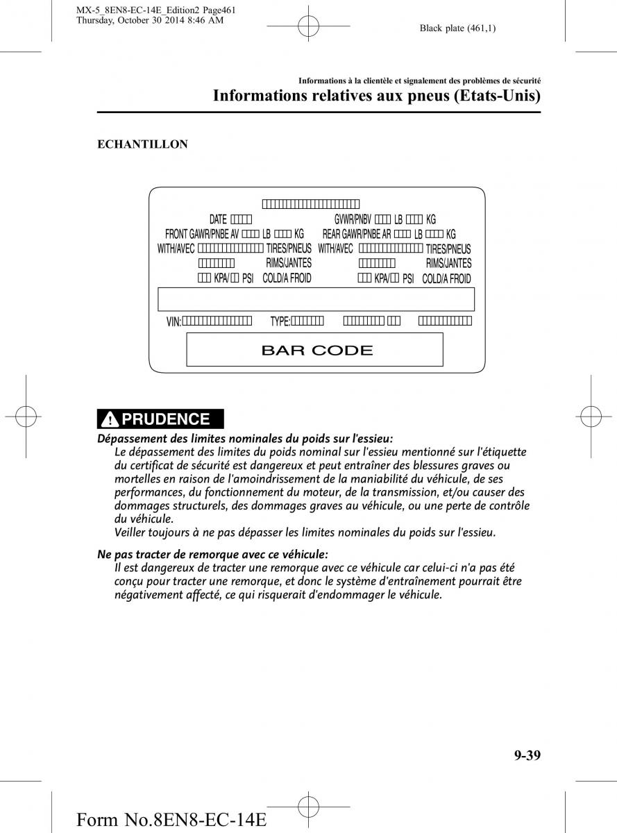 Mazda MX 5 Miata ND IV 4 manuel du proprietaire / page 461