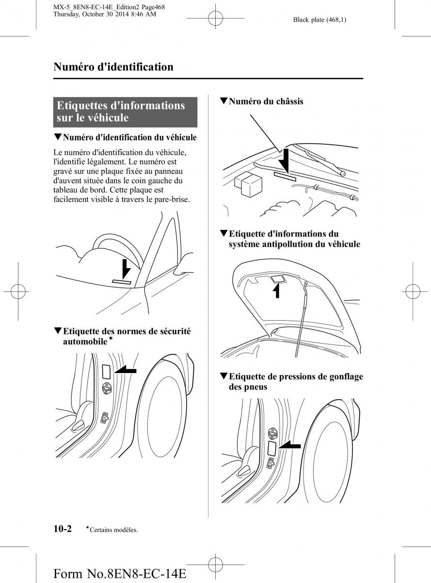 Mazda MX 5 Miata ND IV 4 manuel du proprietaire / page 468