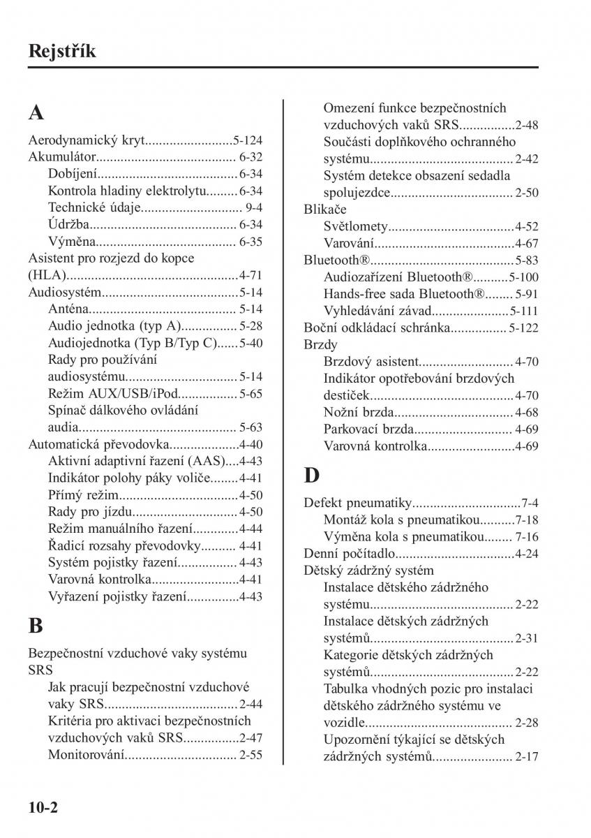 Mazda MX 5 Miata ND IV 4 navod k obsludze / page 549